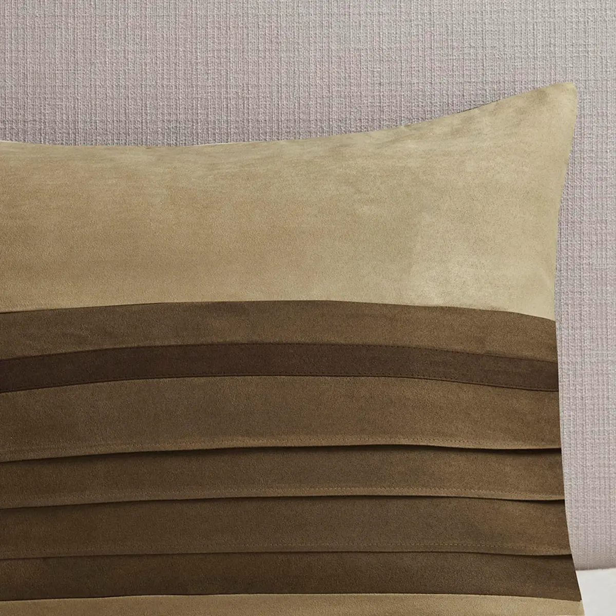 Madison Park Faux Suede Queen Comforter Set with Bed Skirt, Natural, 7pc | All-Season Microfiber Bedding - view 6