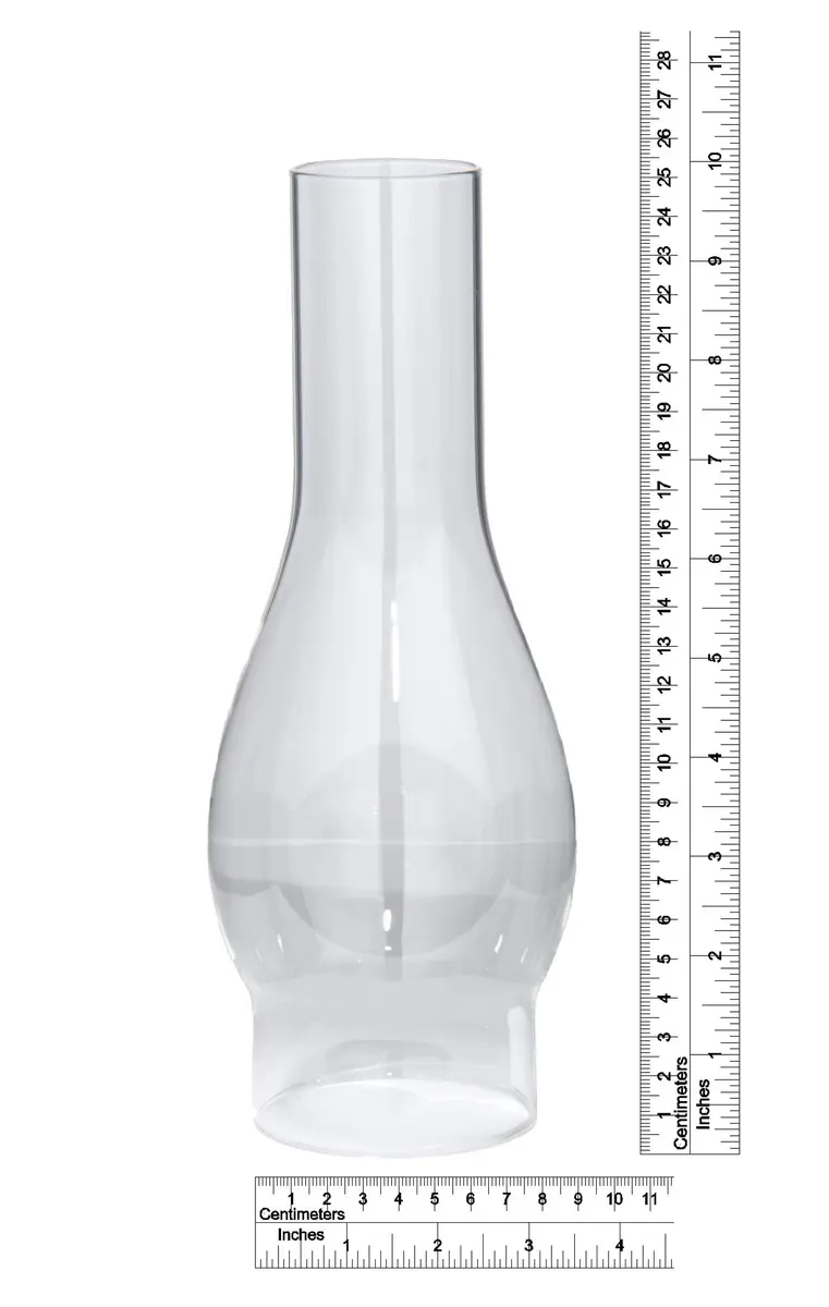 B&P Lamp 3 Inch by 10 Inch Clear Glass Oil Lamp Chimney | Vintage & Restoration - view 2