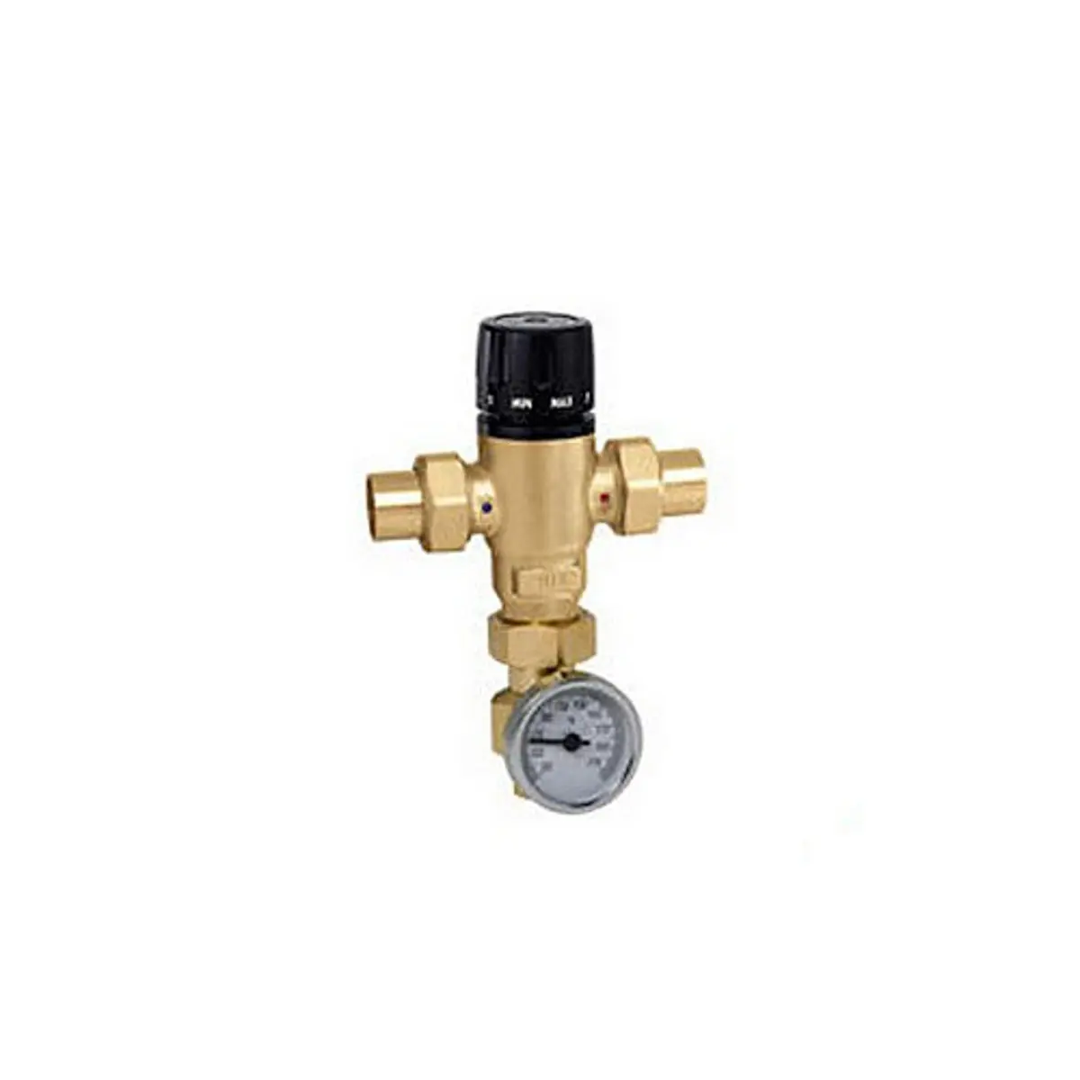 Caleffi 521519A Mixing Cal 3-Way Thermostatic Valve, Low-Lead Brass | Maintain Temperature & Pressure - main product image