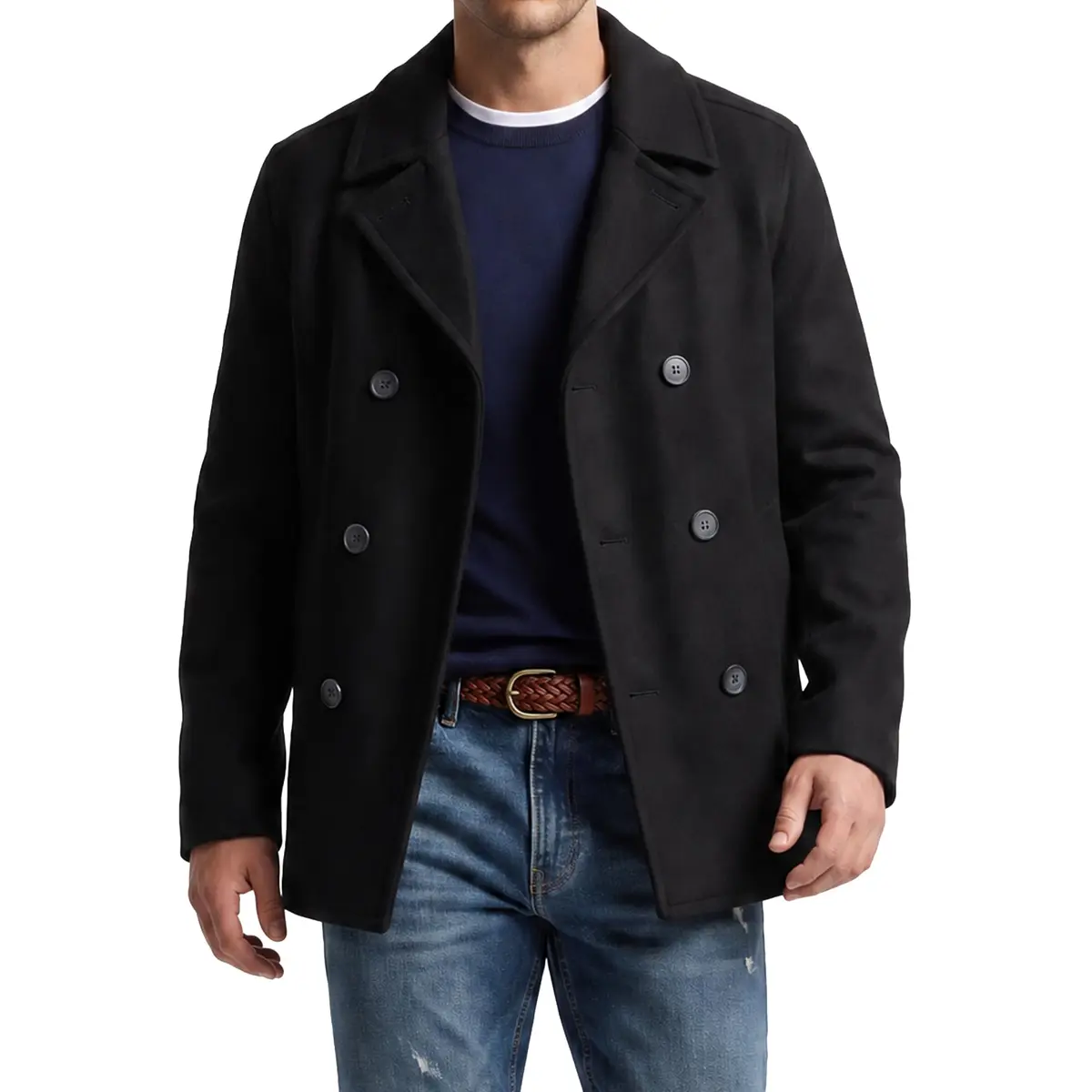 Nautica Wool Blend Peacoat – Double-Breasted Winter Coat, Big & Tall, X-Large | Classic & Warm - view 2