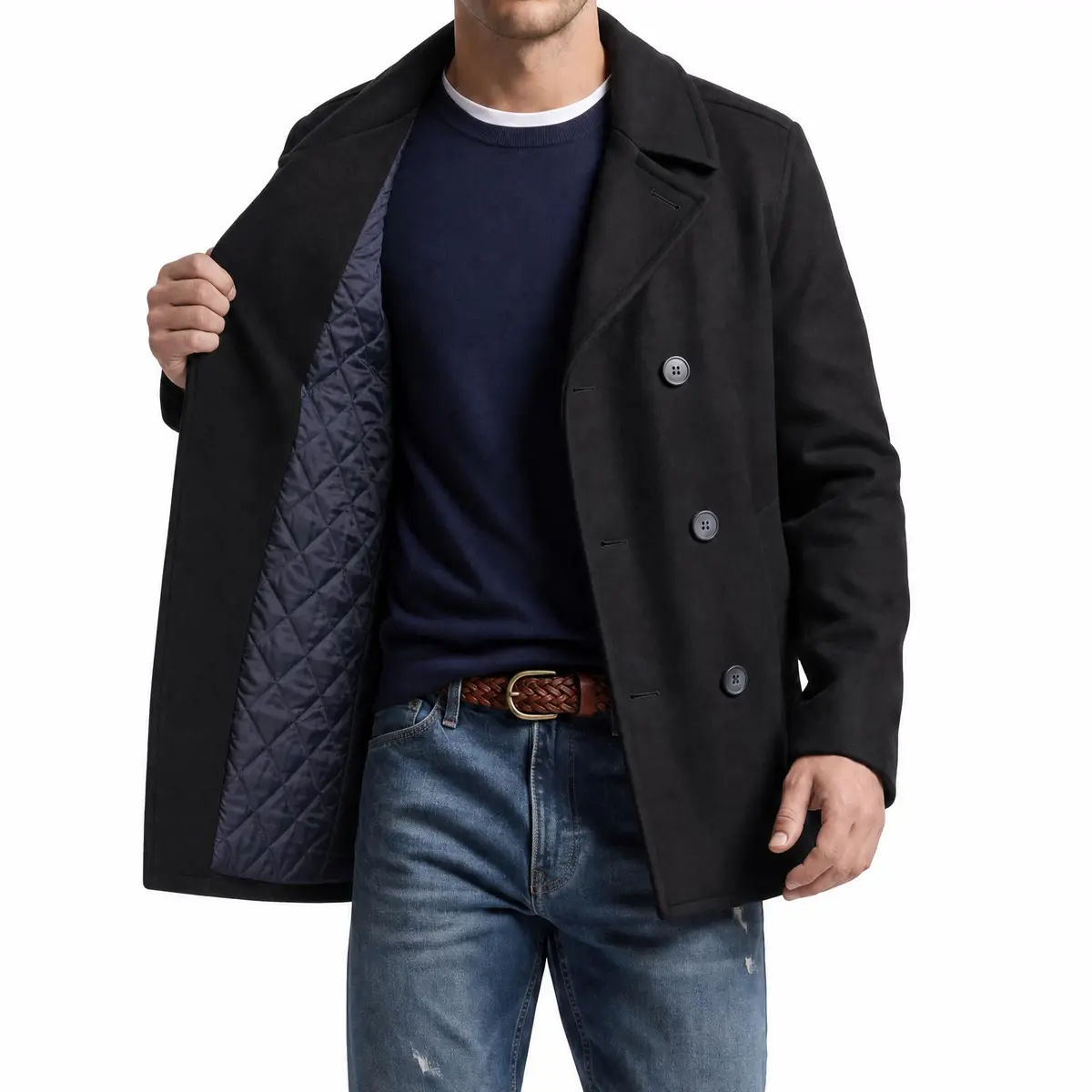 Nautica Wool Blend Peacoat – Double-Breasted Winter Coat, Big & Tall, X-Large | Classic & Warm - view 3