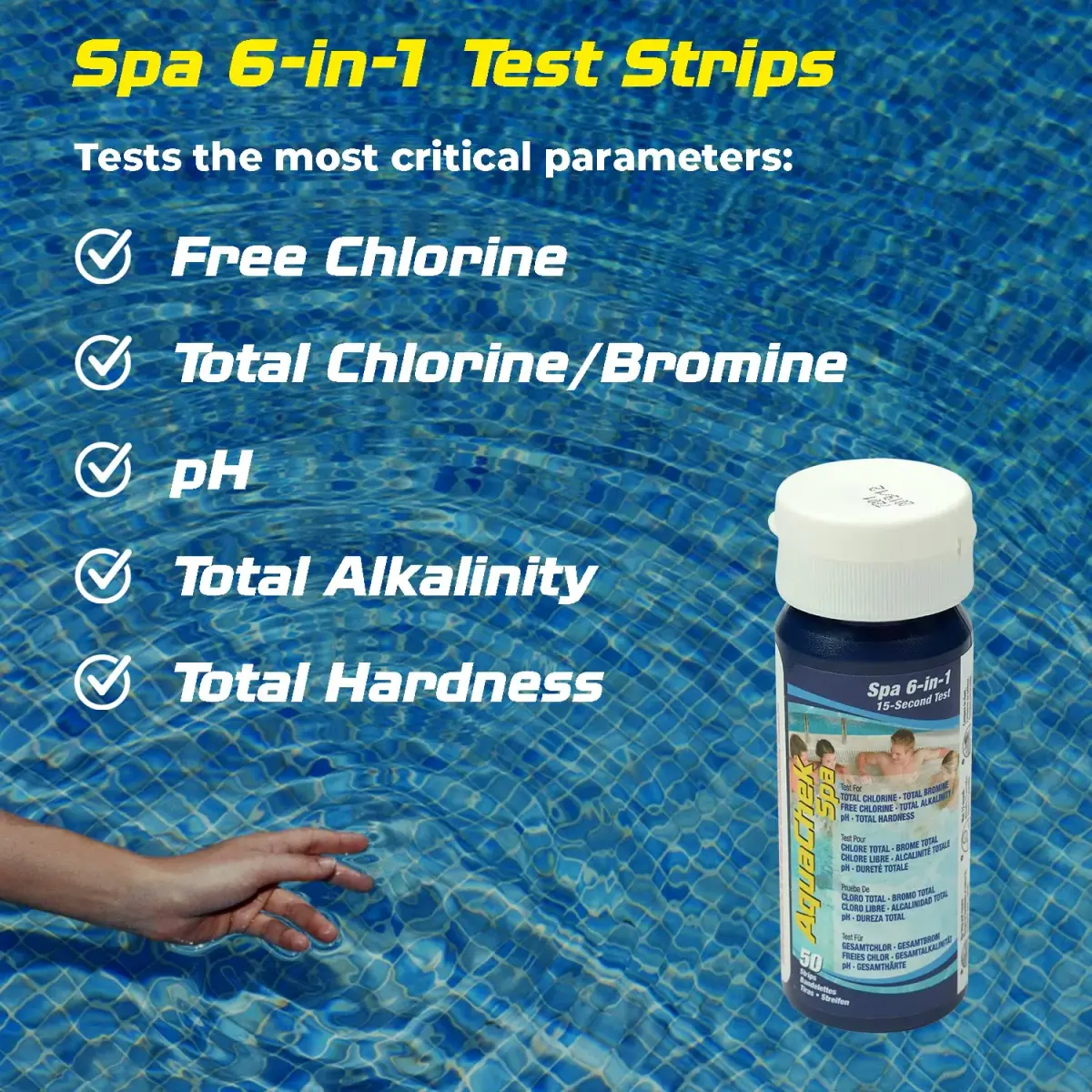 AquaChek SPA 6-in-1 Test Strips (50 Count) | Professional Spa Water Quality Testing Kit - view 2