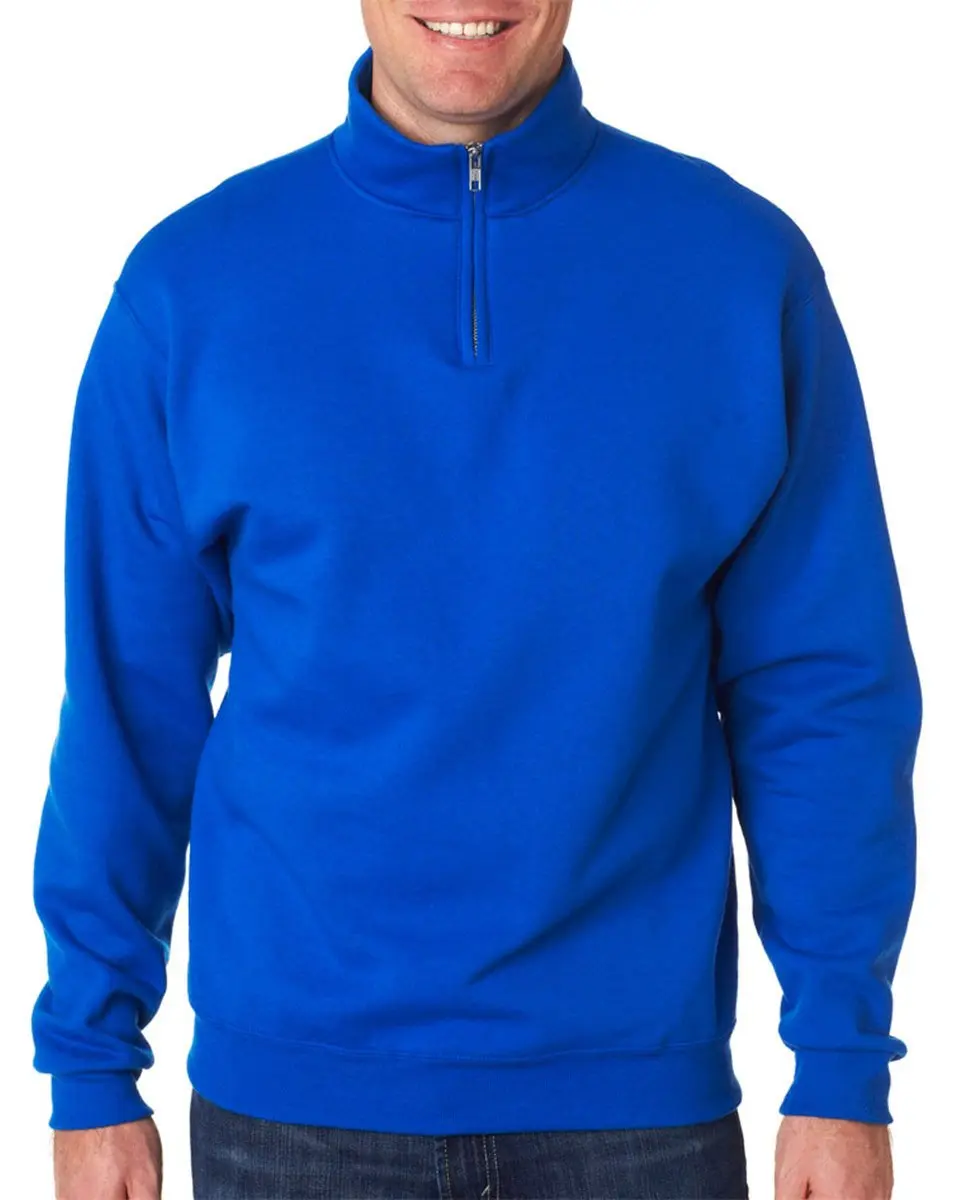 Jerzees NuBlend 1/4-Zip Cadet Collar Sweatshirt Royal XL 203g (8 oz) | Pill-Resistant Fleece for Daily Comfort - main product image