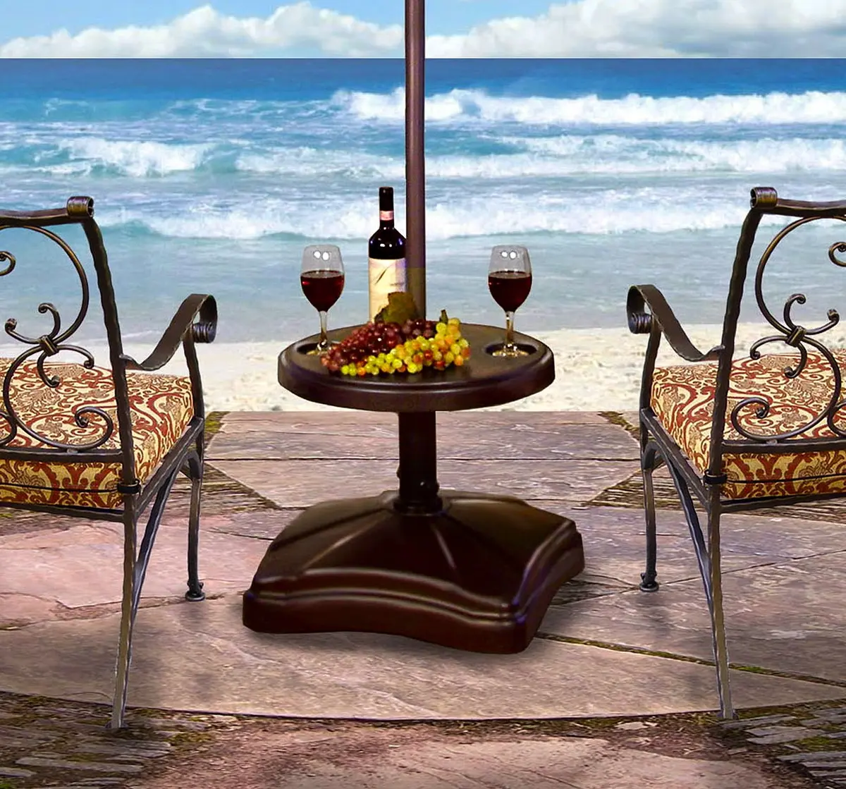 Shademobile RU22-6275 Accessory Table, Bronze | 21-inch Round Resin Table for Patio & Garden - view 2