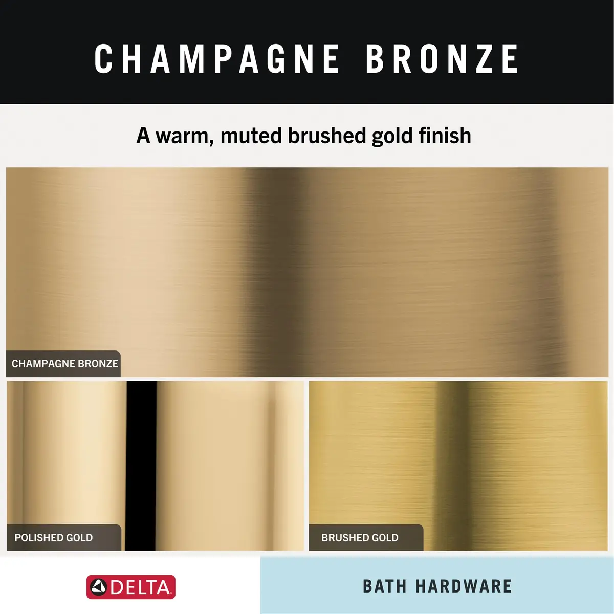 DELTA Single Towel Hook for Bathroom or Kitchen | Champagne Bronze | Trinsic Accessories - view 7