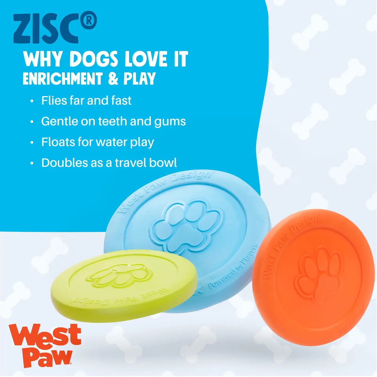 WEST PAW Zisc High-Flying Disc Dog Toy - Large - Glow | Durable, Floatable & Eco-Friendly - view 2