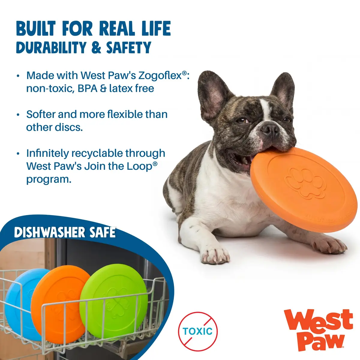 WEST PAW Zisc High-Flying Disc Dog Toy - Small - Glow | Durable, Floatable & Eco-Friendly - view 3