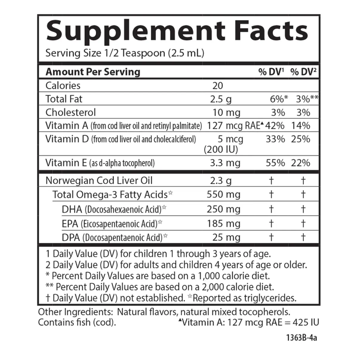 Carlson Kid's Cod Liver Oil 550 mg 250ml (8.4 Fl Oz) | Omega-3s for Heart, Brain & Immune Health - view 8