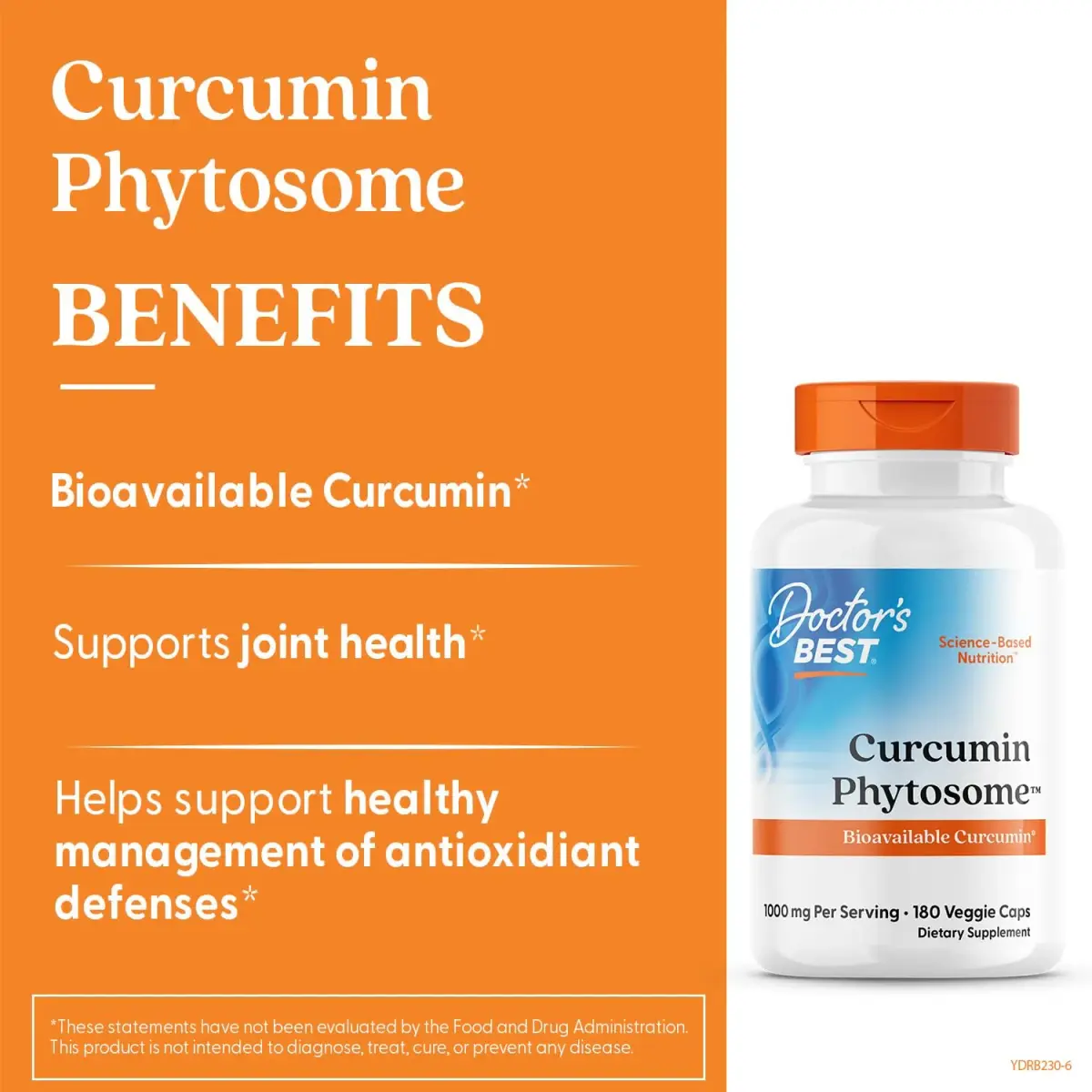 Doctor's Best Curcumin Phytosome 1000 mg 180 Veg Caps | Joint Health Support with Meriva - view 2