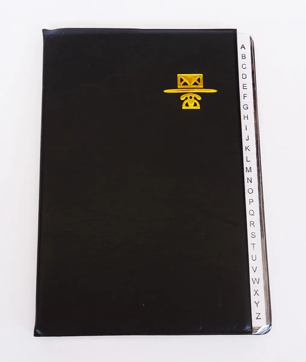 Ai-De-Chef Personal Phone and Address Book Large Size 5 Inch x 7 Inch | Black - main product image