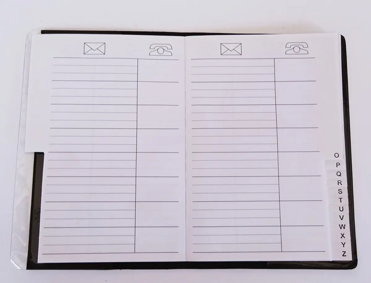 Ai-De-Chef Personal Phone and Address Book Large Size 5 Inch x 7 Inch | Black - view 2