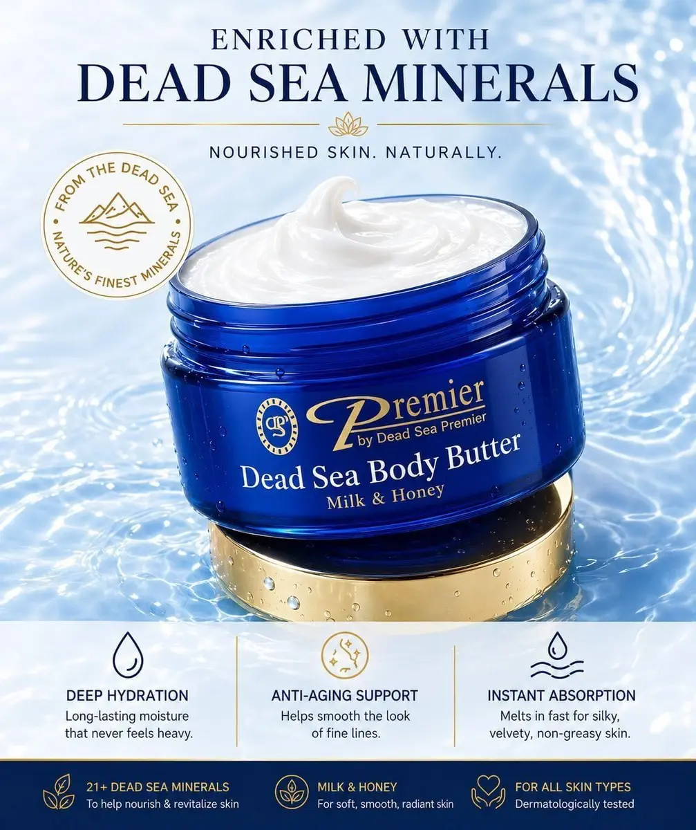 Premier Dead Sea Anti-Aging Body Cream - Milk & Honey 5.95 oz | Deep Hydration & Firming - view 6