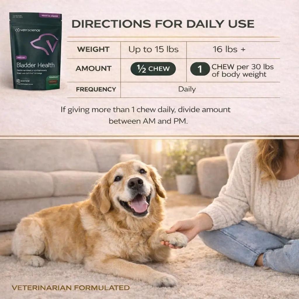 VetriScience Bladder Health Chews for Dogs, Chicken Flavor, 60 Count | Supports Bladder Control & Urinary Health - view 7