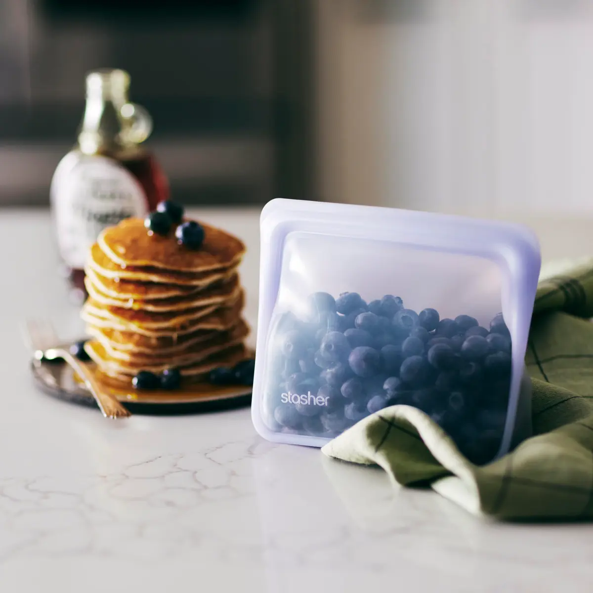 Stasher Premium Reusable Silicone Stand-Up Mini Bag 237ml (8 fl oz) | Leak-Free Pinch-Loc Seal for Food Storage - view 3