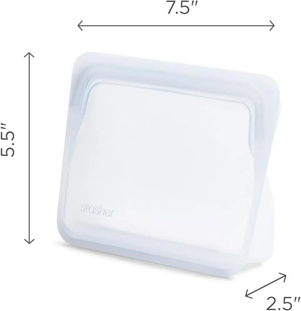 Stasher Premium Reusable Silicone Stand-Up Mini Bag 237ml (8 fl oz) | Leak-Free Pinch-Loc Seal for Food Storage - view 4