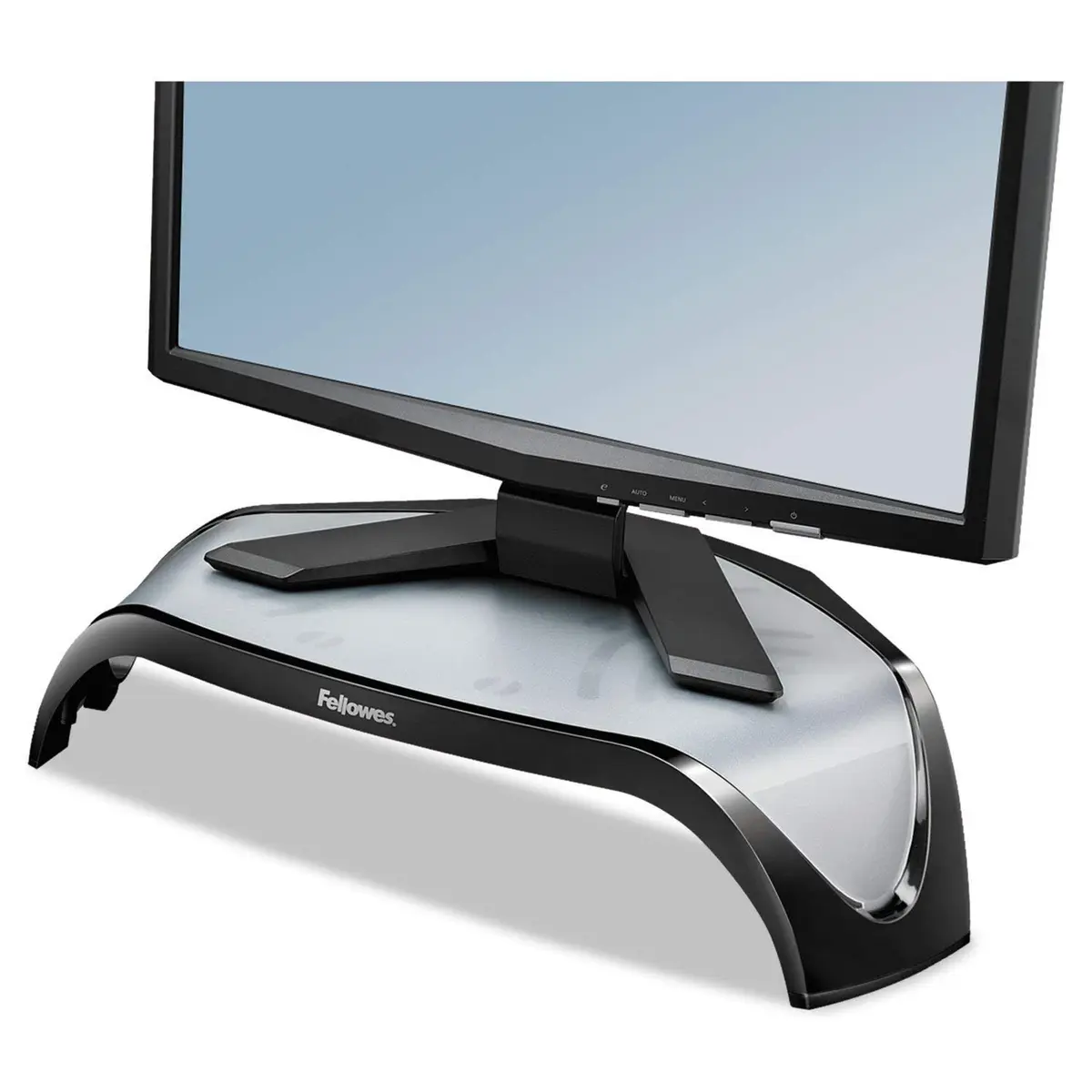 Fellowes Corner Monitor Riser 18.5 x 12.5 x 5.1 in Black | Supports Ergonomic Posture - main product image