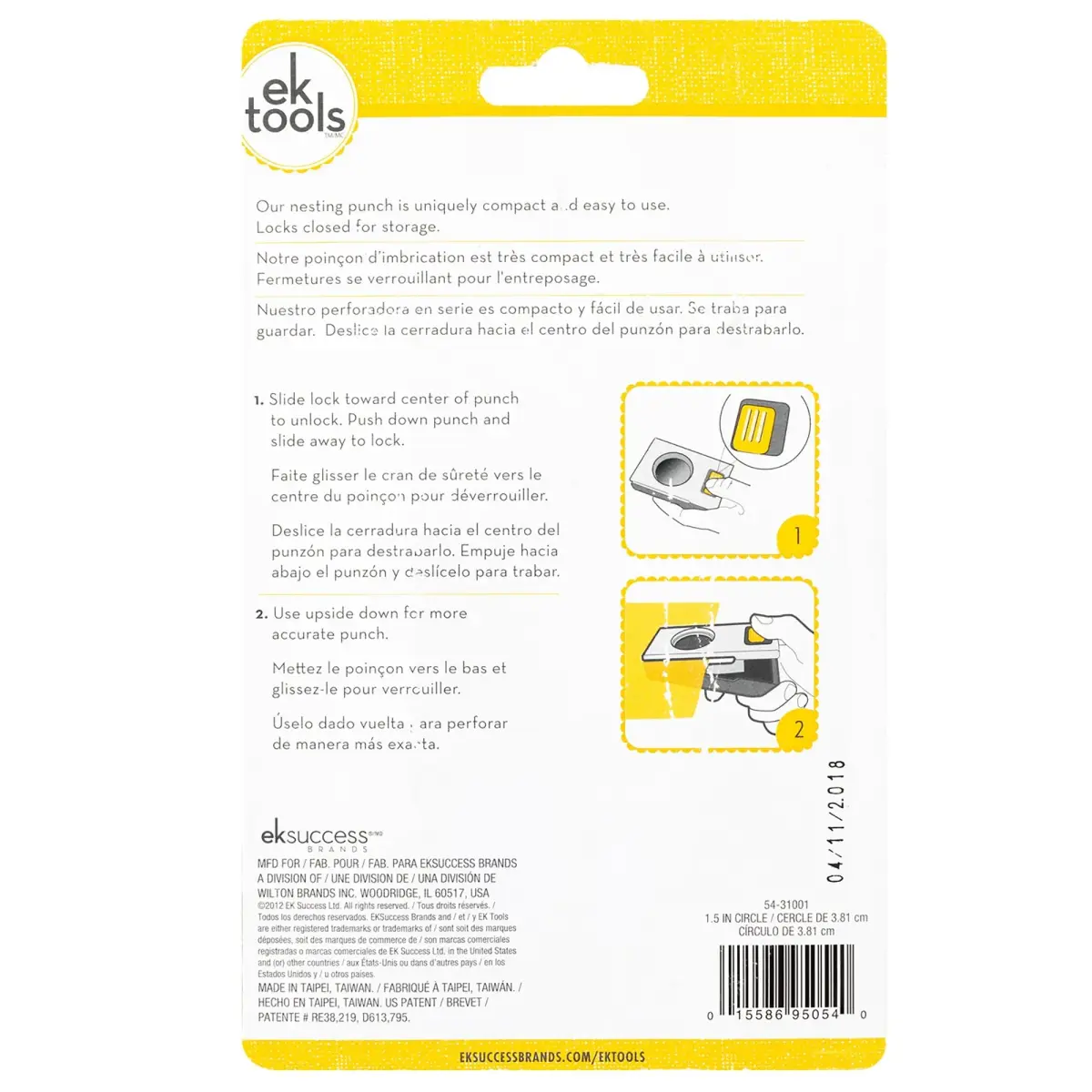 EK Tools Large Circle Punch 1.5 inch (3.81 cm) with Safety Lock | Precise Circles for Paper Crafts - view 3