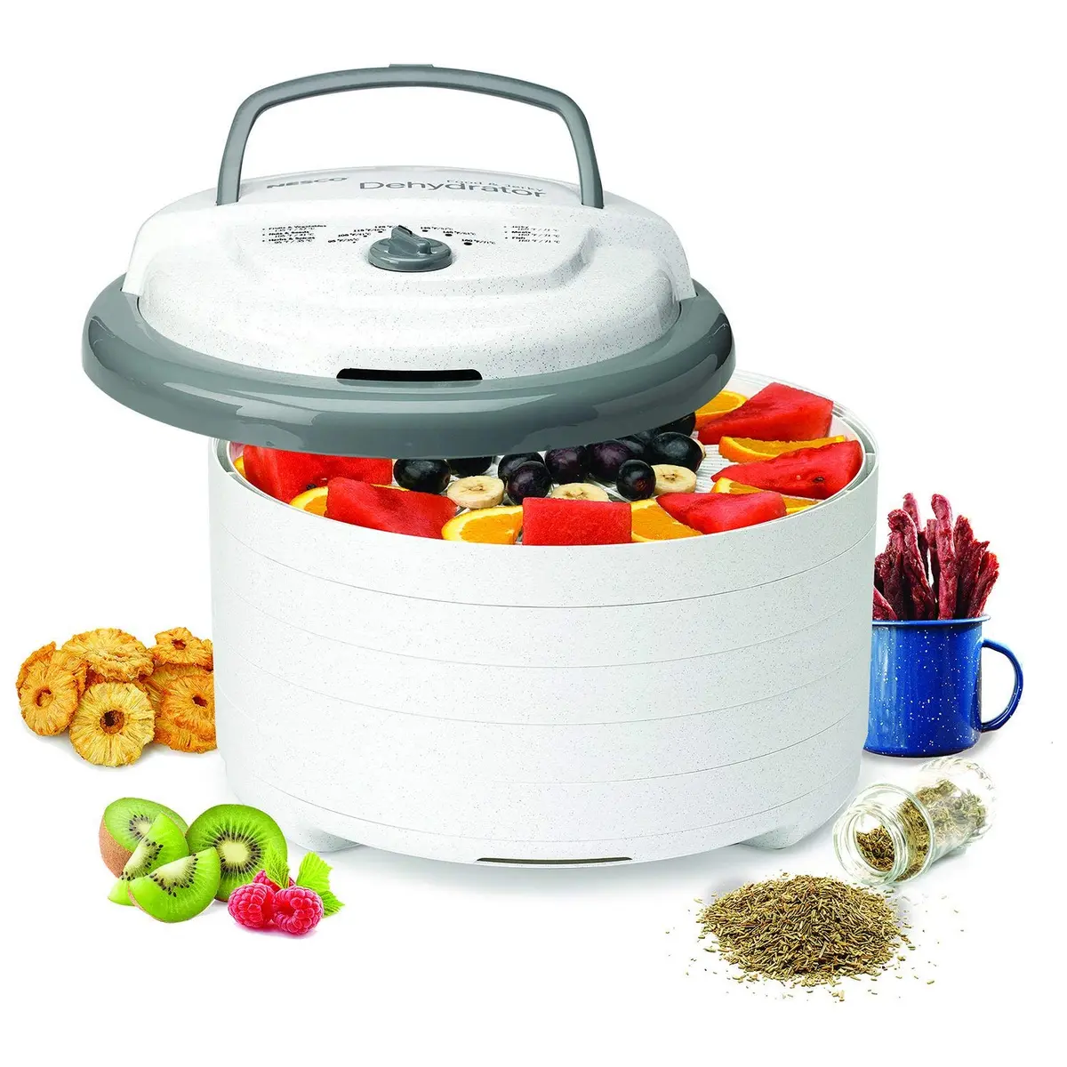 NESCO FD-75A Snackmaster Pro Food Dehydrator 600W | 5 Trays Expandable to 12, Gray - view 2