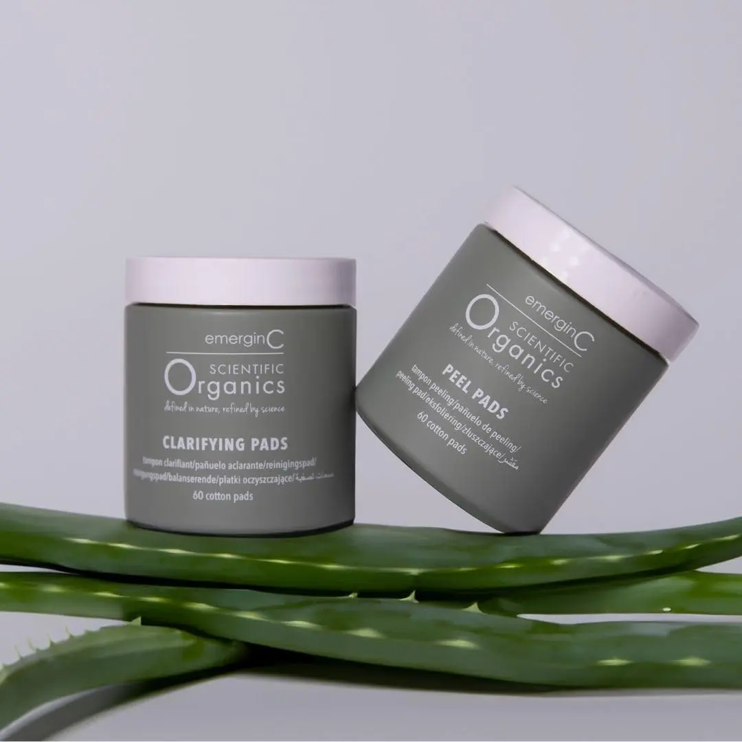 emerginC Scientific Organics At-Home Facial Peel + Clarifying Kit | Exfoliating Pads for Fine Lines & Pores (60 Treatments) - view 2