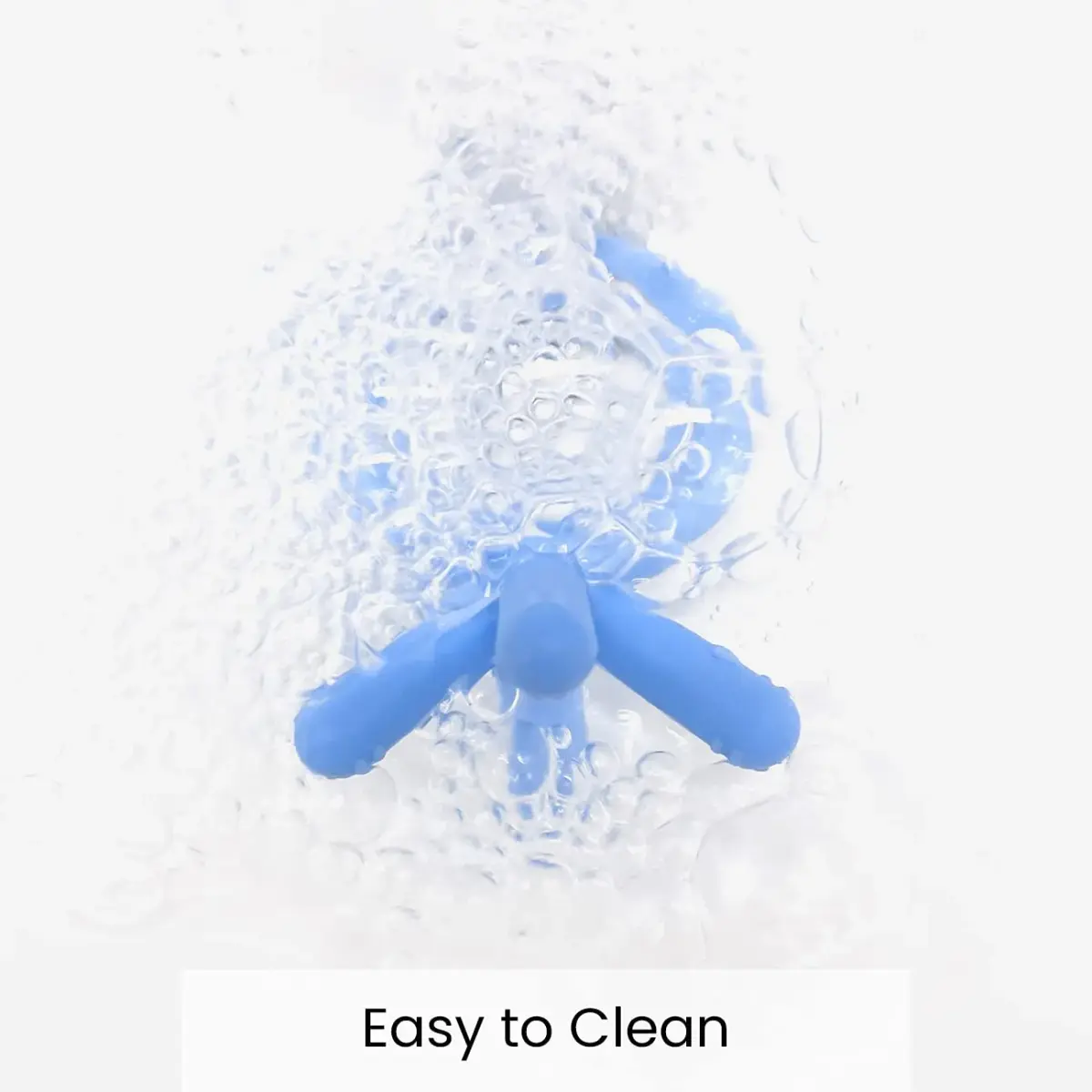Comotomo Silicone Baby Teether, Blue | BPA-Free, Food-Grade Silicone, Mimics Baby Fingers - view 6