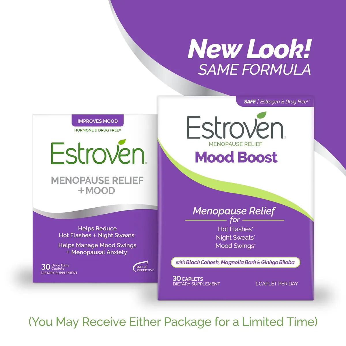 Estroven Mood Boost for Menopause Relief Supplement for Women, 30 Count | Supports Mood, Sleep & Hot Flashes - view 3