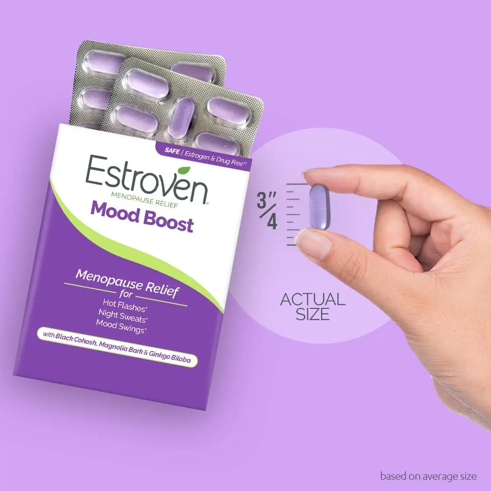 Estroven Mood Boost for Menopause Relief Supplement for Women, 30 Count | Supports Mood, Sleep & Hot Flashes - view 4