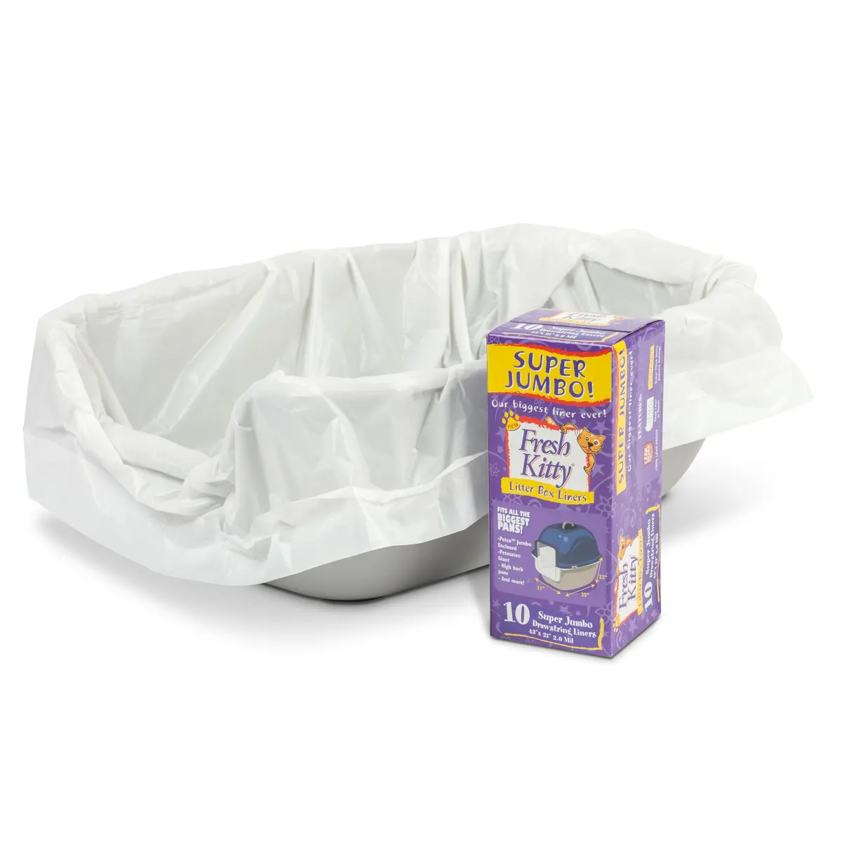 Fresh Kitty Super Jump Litter Box Liners 25in Jumbo Drawstring Scented | Heavy-Duty Leak-Proof Pet Bag - view 4