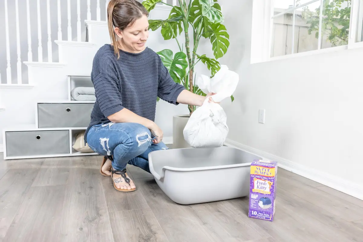 Fresh Kitty Super Jump Litter Box Liners 25in Jumbo Drawstring Scented | Heavy-Duty Leak-Proof Pet Bag - view 8
