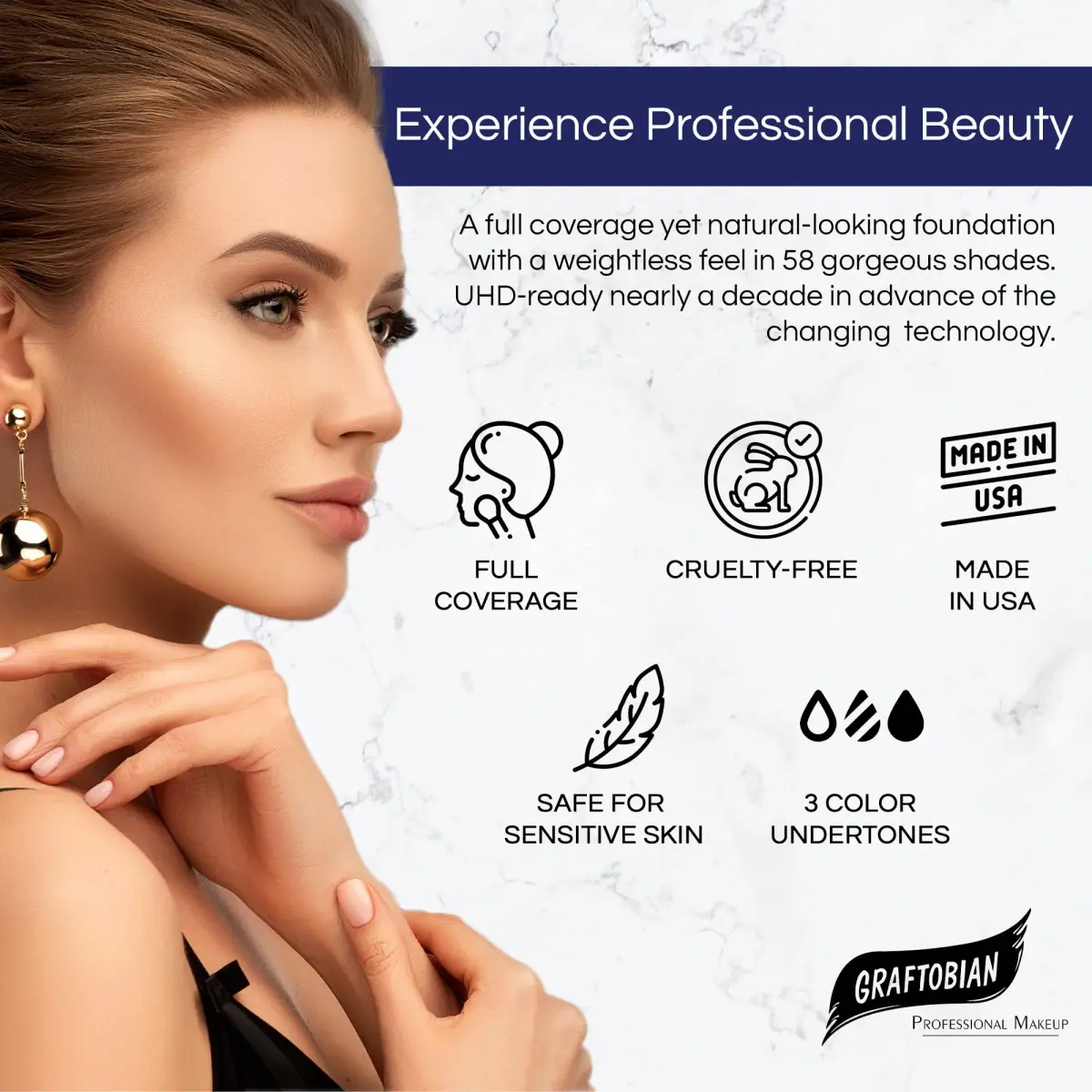 Graftobian HD Glamour Crème Foundation 0.5 oz (14.17 g) Butterscotch | Full Coverage Makeup for All Skin Types - view 5