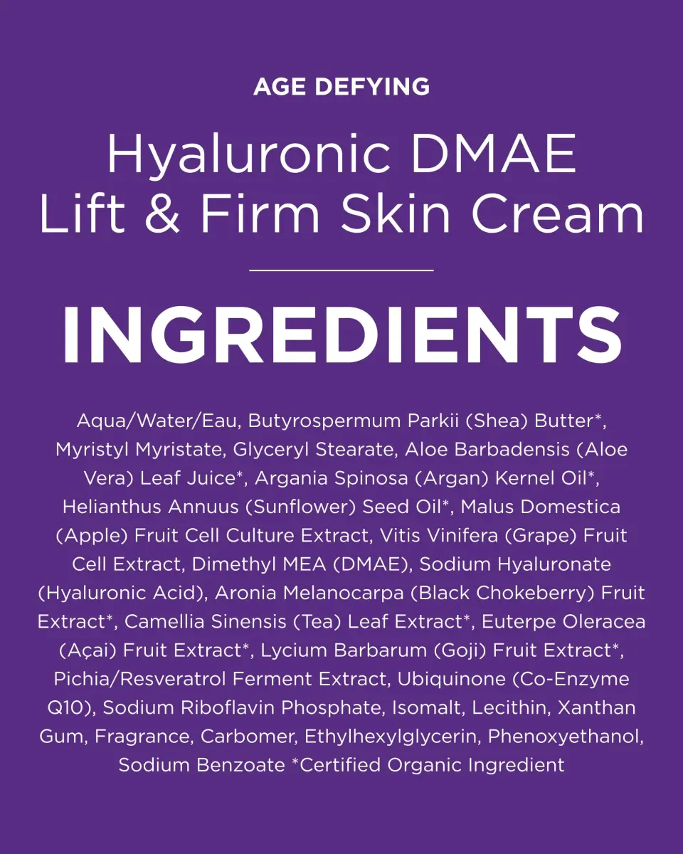 Andalou Naturals Hyaluronic DMAE Lift & Firm Skin Cream 50ml (1.7 Fl Oz) | Age Defying Face Moisturizer with Hyaluronic Acid - view 8
