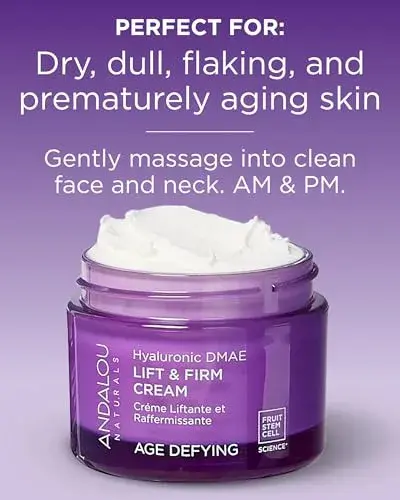 Andalou Naturals Hyaluronic DMAE Lift & Firm Skin Cream 50ml (1.7 Fl Oz) | Age Defying Face Moisturizer with Hyaluronic Acid - view 4