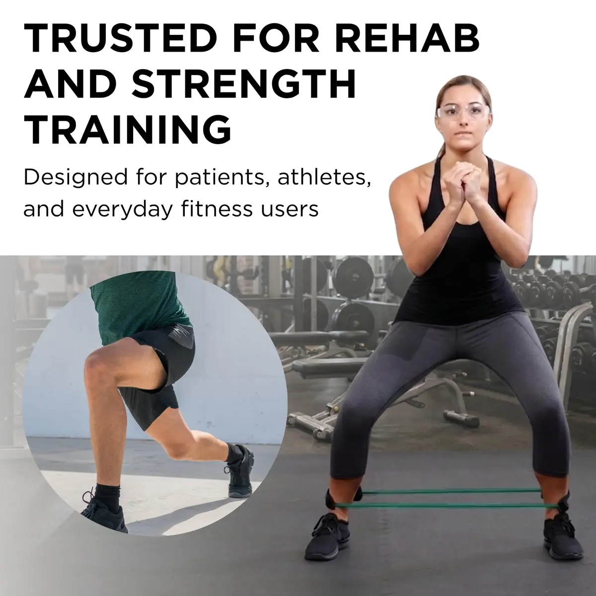 THERABAND Resistance Tubes 12" with Padded Cuffs | Heavy Level 3 for Lower Body Strength - view 6