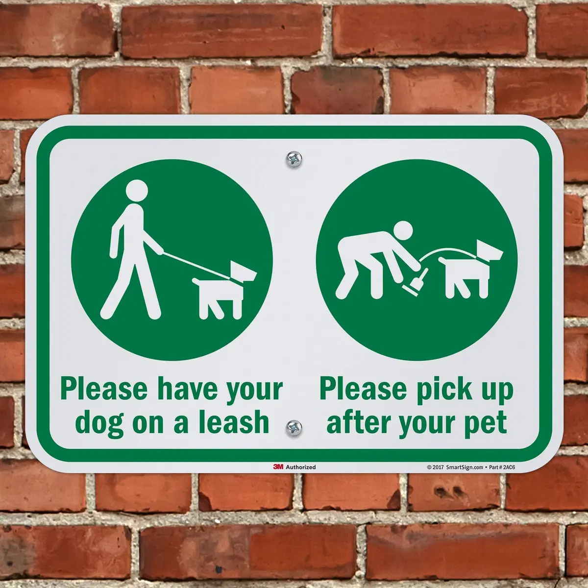 SmartSign K-7114-EG-12x18 Please Have Your Dog On A Leash Sign | 12" x 18" 3M Reflective Aluminum - view 3