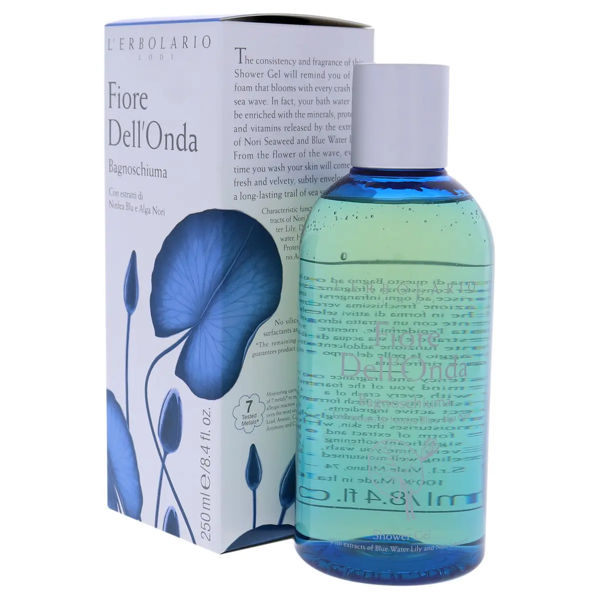 L'Erbolario Fiore Dell’Onda Shower Gel 250ml (8.4 Fl Oz) | Moisturizing Body Wash with Sea Minerals - view 4
