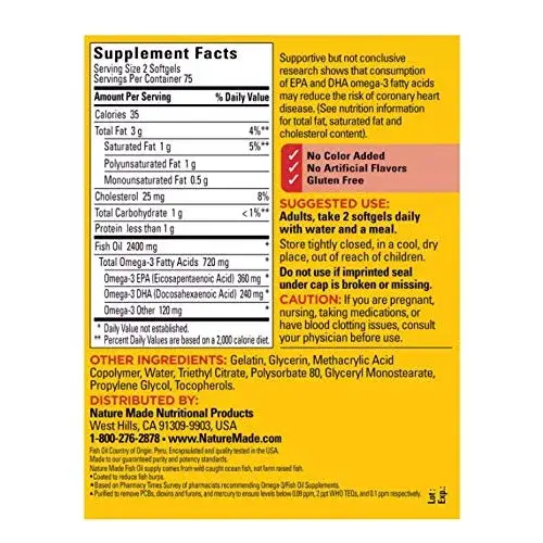 Nature Made Fish Oil Burp-Less Softgels 1200mg (300 Count, 150ct Pack of 2) | Heart Health Support with Omega 3 - view 5