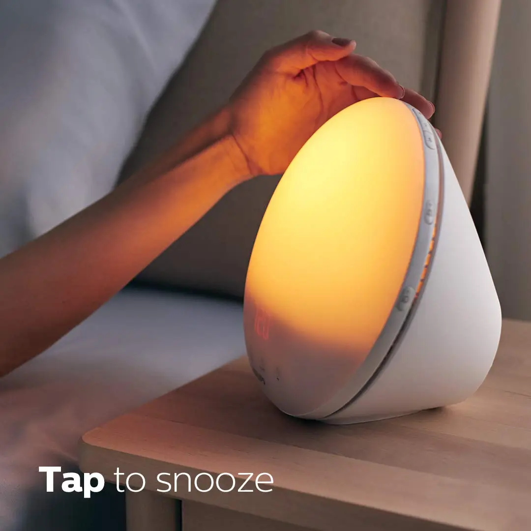 Philips Wake-Up Light, Colored Sunrise & Sunset Simulation, 5 Natural Sounds, FM Radio & Reading Lamp, Tap Snooze, HF3520/60 - view 6