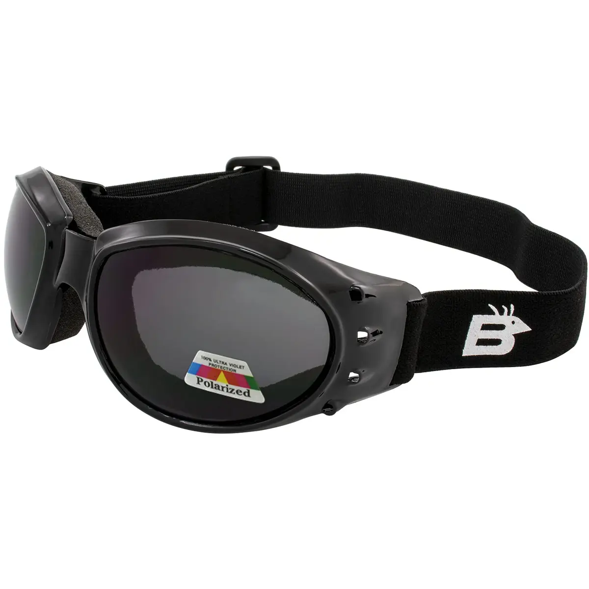 Birdz Eagle Motorcycle Goggles Black Frame Mirrored Brown Lens | 100% UVA/UVB Protection for Long Rides - view 5
