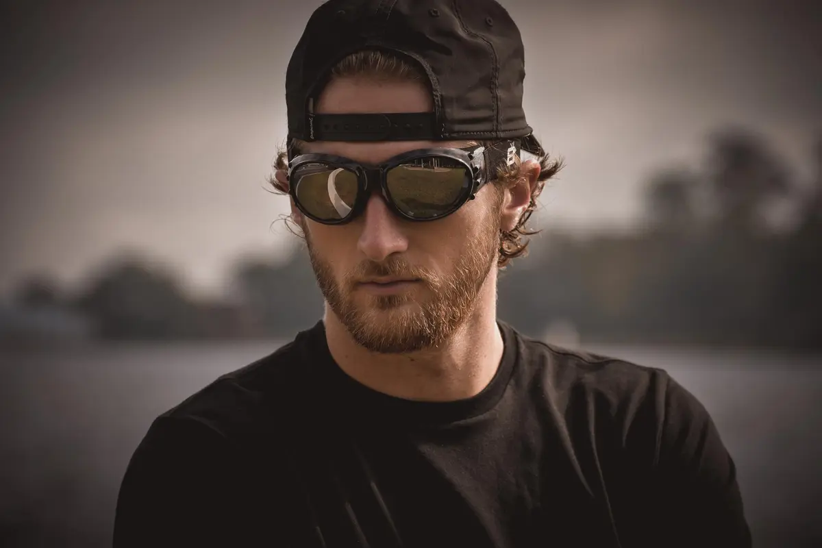 Birdz Eagle Motorcycle Goggles Black Frame Mirrored Brown Lens | 100% UVA/UVB Protection for Long Rides - view 9