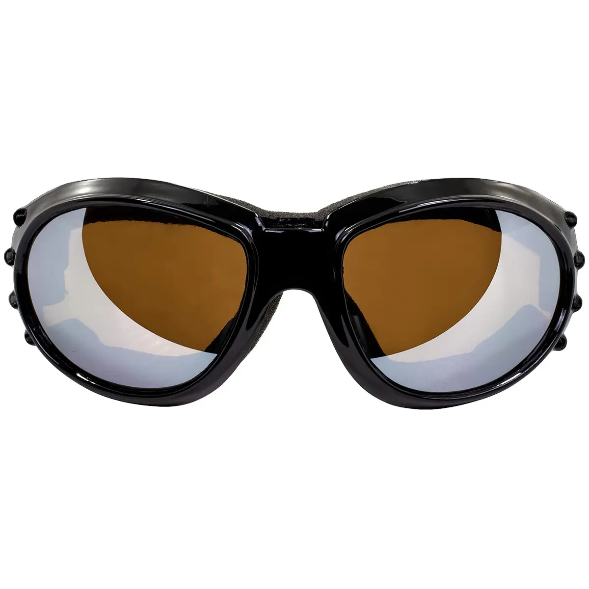 Birdz Eagle Motorcycle Goggles Black Frame Mirrored Brown Lens | 100% UVA/UVB Protection for Long Rides - view 2