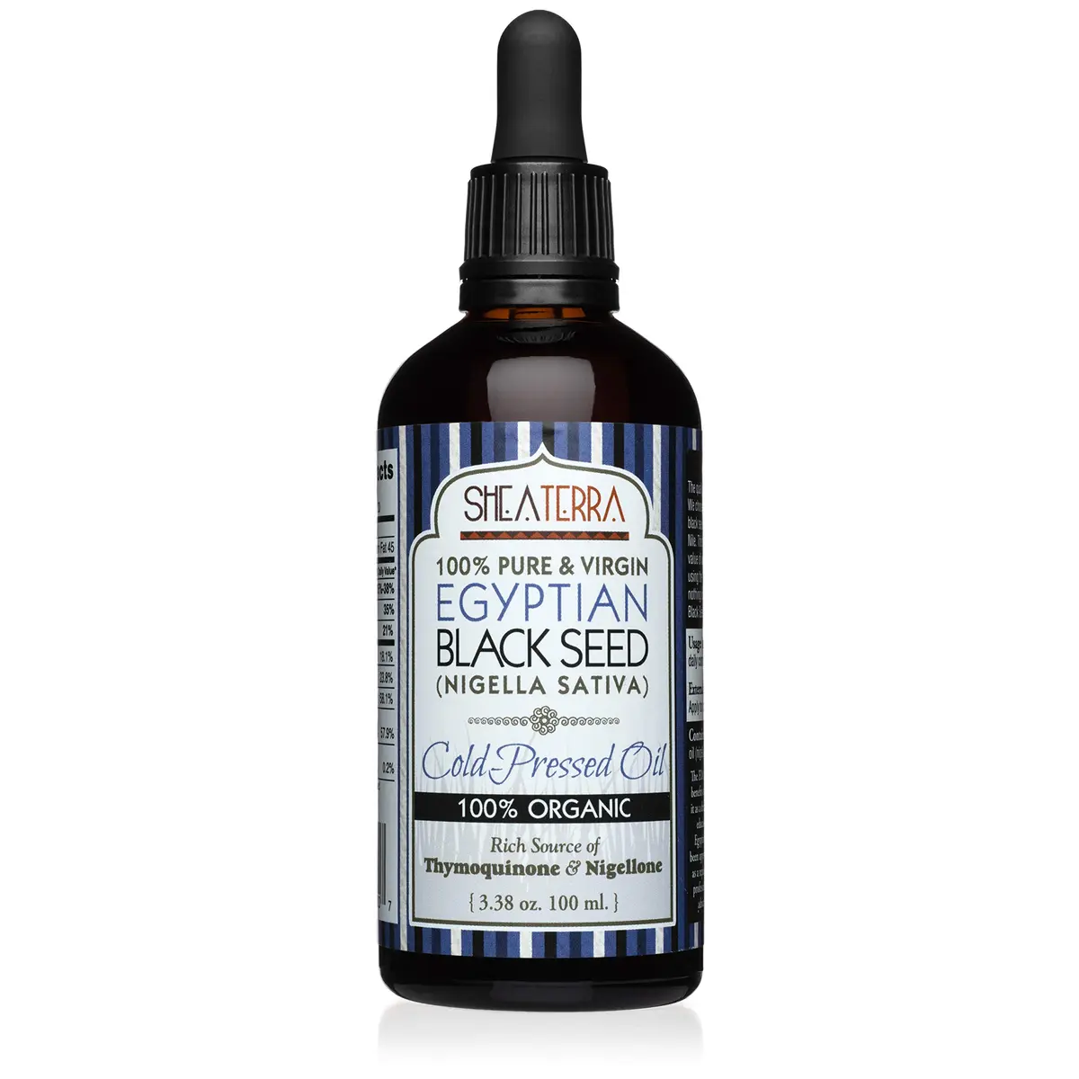 Shea Terra Egyptian Black Seed Oil, Certified Organic, 3.38 oz | Cold-Pressed & Unrefined for Skin & Hair - main product image