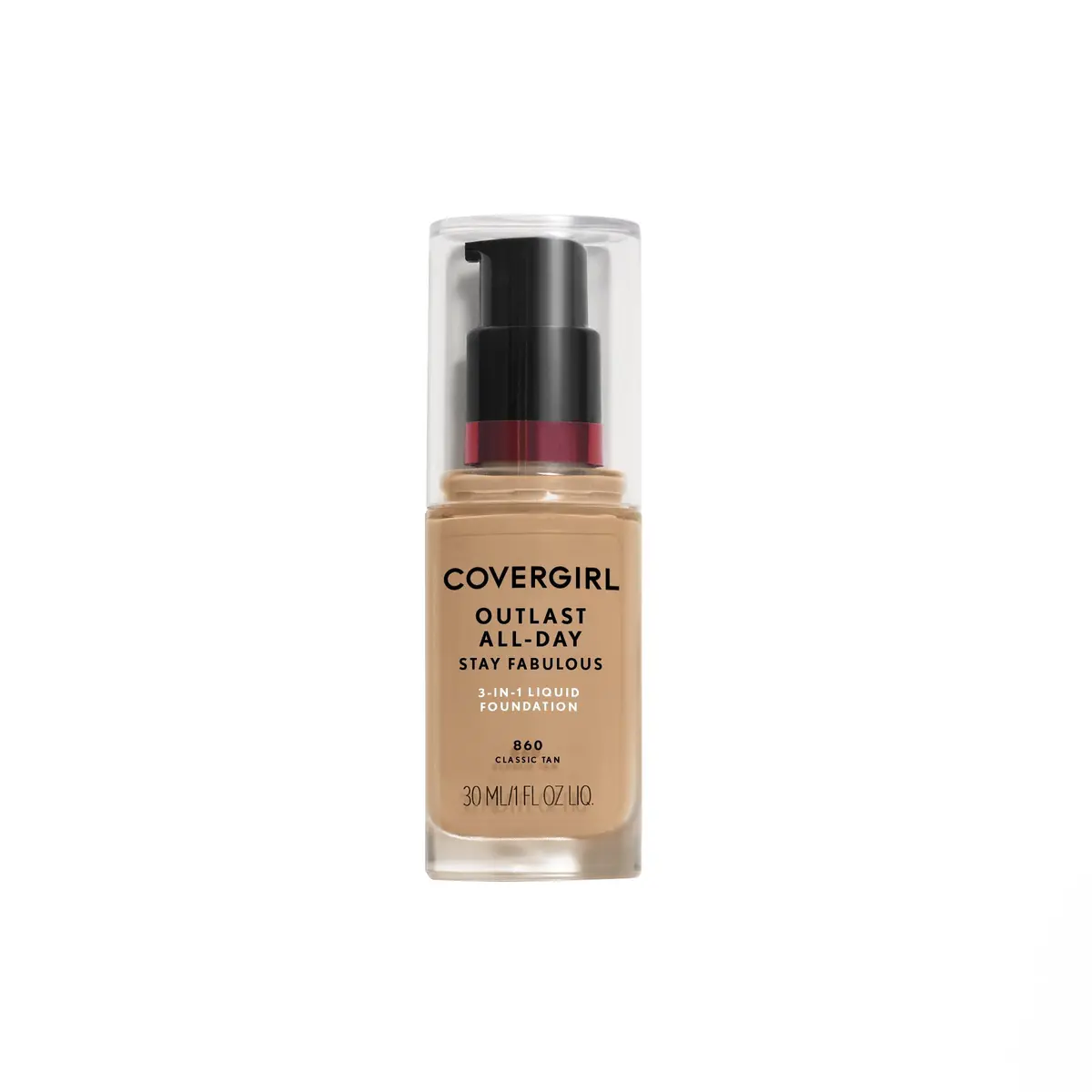 COVERGIRL Outlast All-Day Stay Fabulous 3-in-1 Foundation Classic Tan | Light, Deep Skin Tones, Matte Finish, 1 oz - main product image