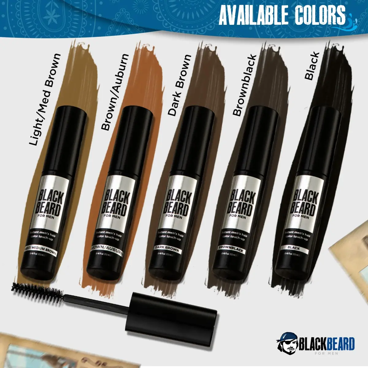 Blackbeard for Men Instant Beard Color Black 6 Pack | Dye-Free Temporary Facial Hair Tint - view 9