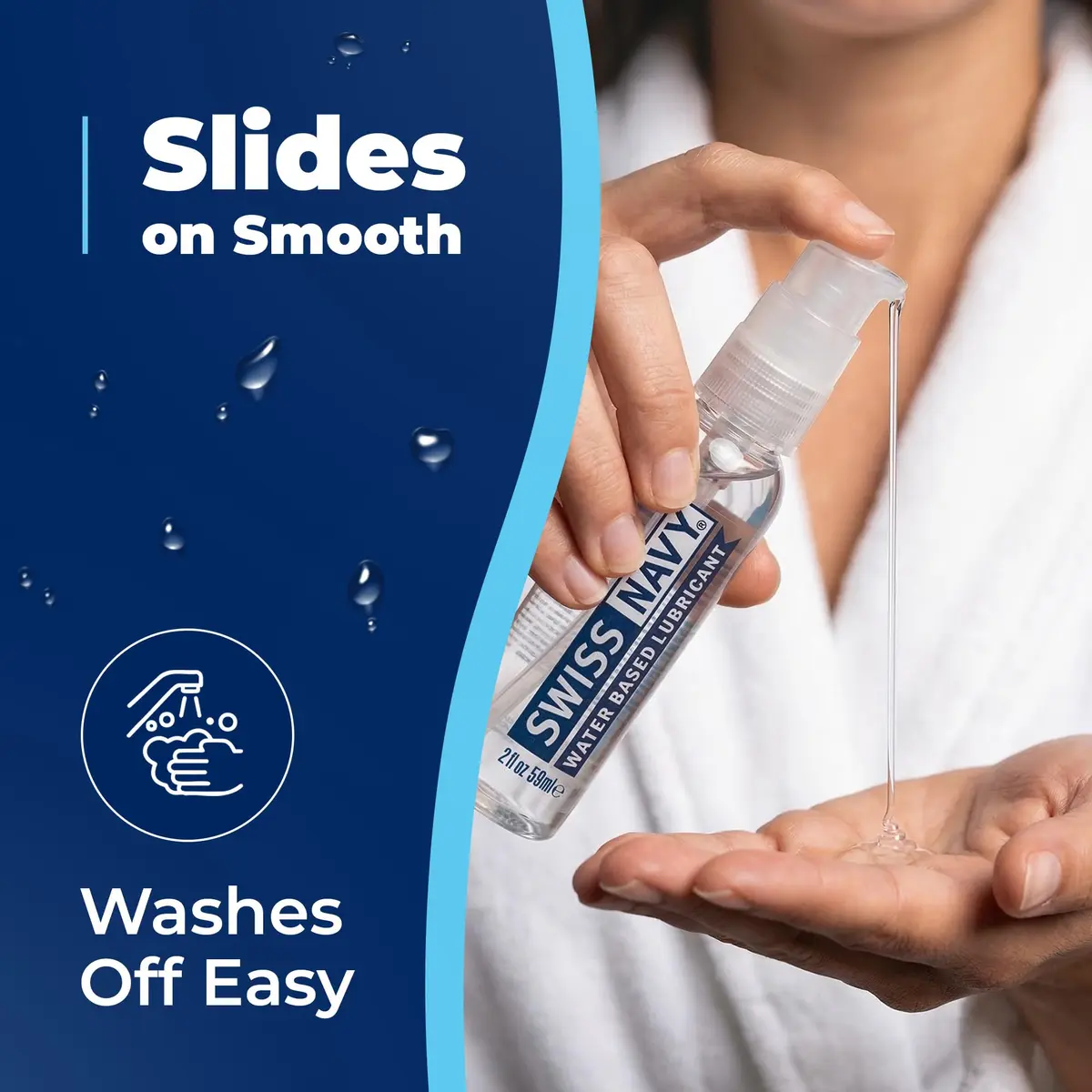 Swiss Navy Water-Based Lubricant - 2 oz | Gel with Slickness & Travel-Friendly Locking Pump - view 4