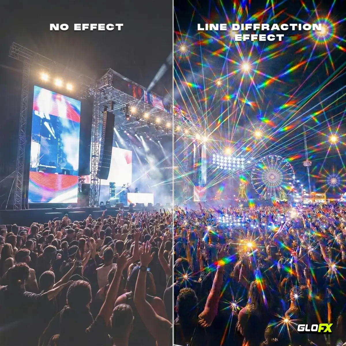 GloFX Ultimate Diffraction Glasses - Black Frame, Rainbow Lens | Lightweight & Durable - view 5