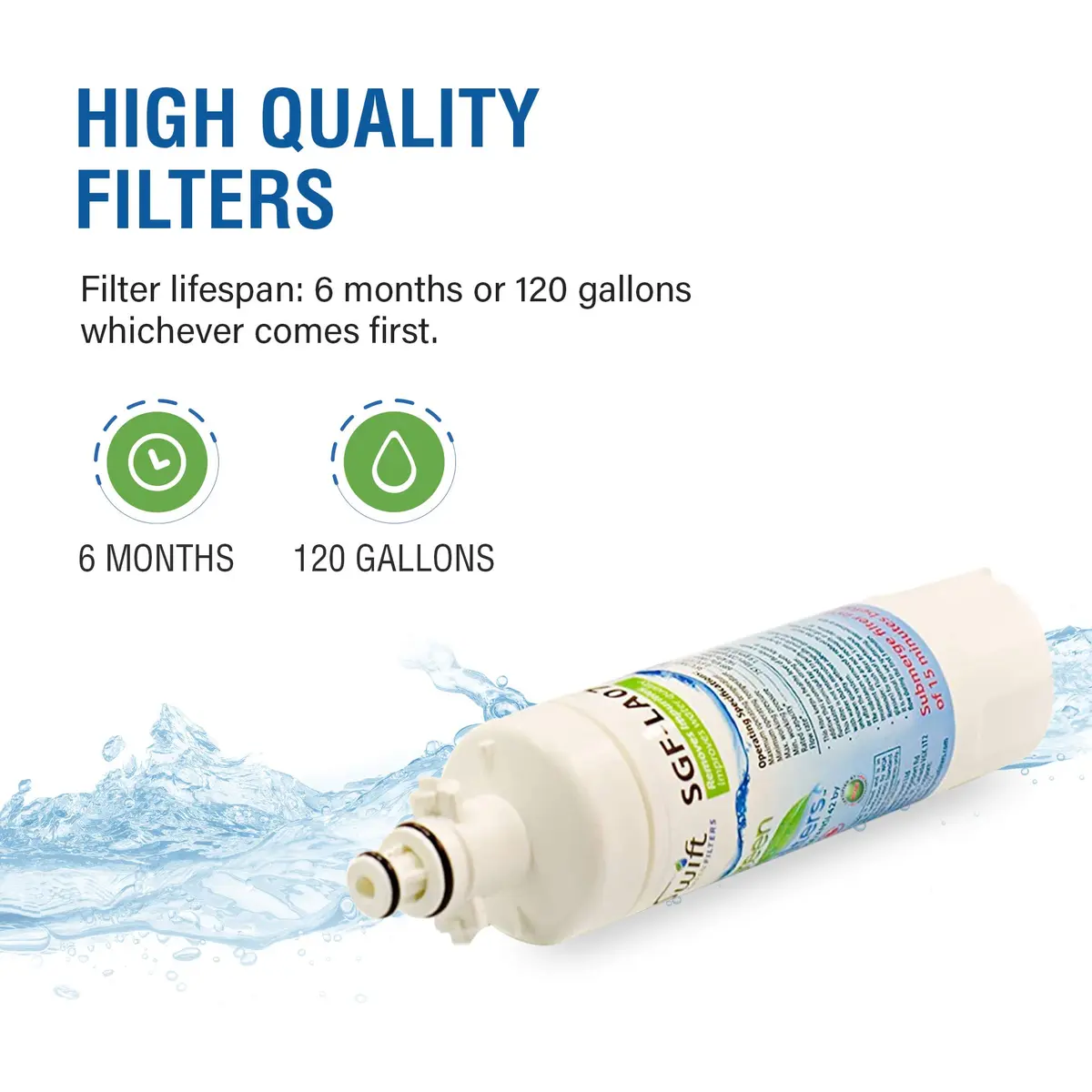 Swift Green Filters Replacement Water Filter for LG LT700-P 46-9690 ADQ36006102 ADQ36006101 EFF-6032A PH21410 | NSF Certified, BPA-Free, USA Made - view 5