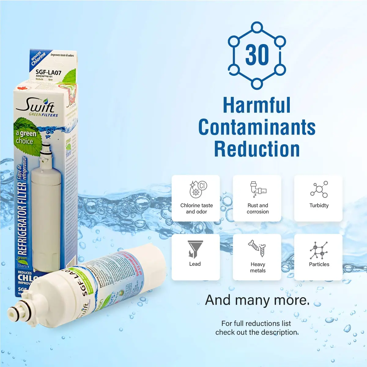 Swift Green Filters Replacement Water Filter for LG LT700-P 46-9690 ADQ36006102 ADQ36006101 EFF-6032A PH21410 | NSF Certified, BPA-Free, USA Made - view 6
