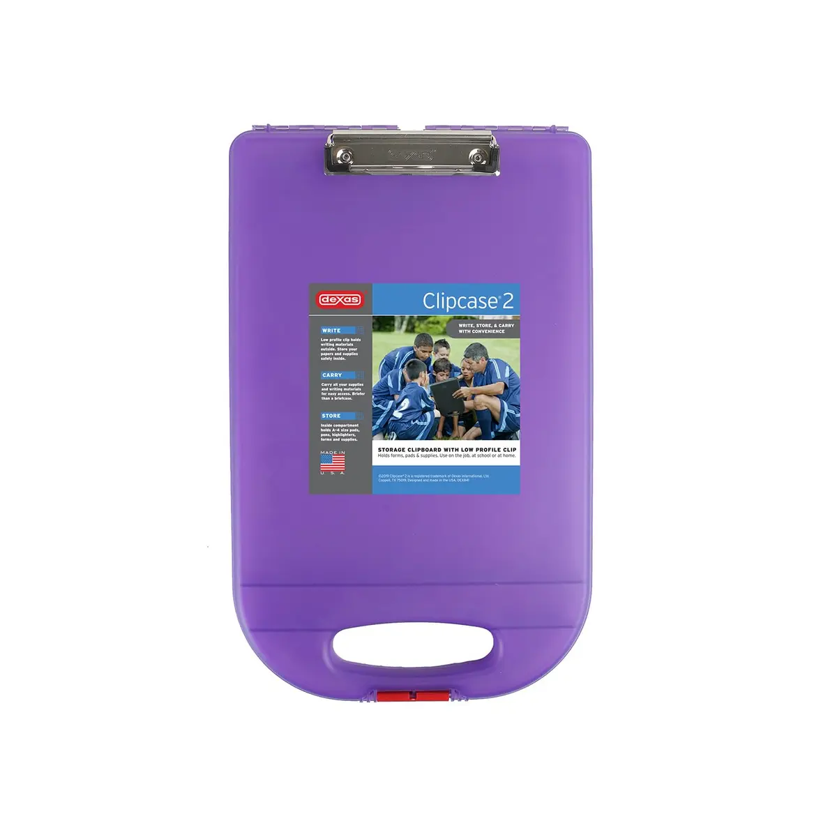 Dexas Clipcase 2 Storage Clipboard with Rounded Handle, Purple | Durable Plastic, 15.5x10 inches, USA Design - view 6