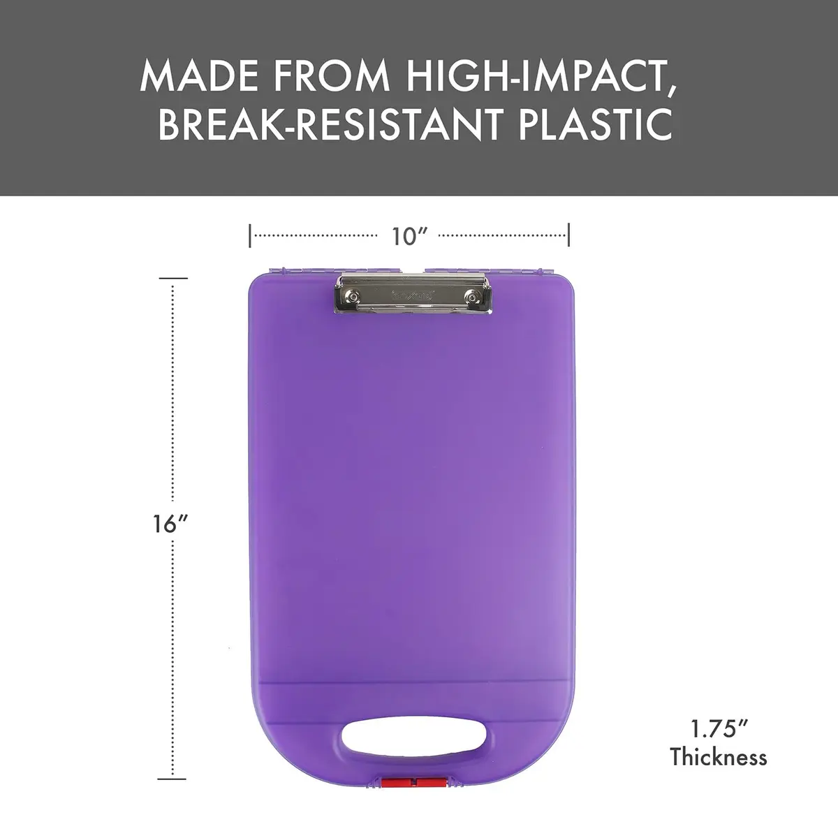 Dexas Clipcase 2 Storage Clipboard with Rounded Handle, Purple | Durable Plastic, 15.5x10 inches, USA Design - view 2