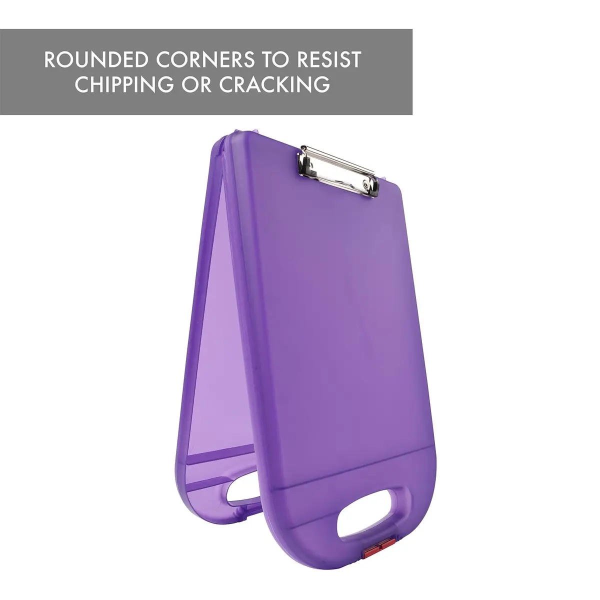 Dexas Clipcase 2 Storage Clipboard with Rounded Handle, Purple | Durable Plastic, 15.5x10 inches, USA Design - view 4
