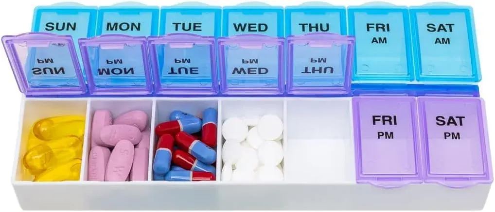 EZY DOSE Weekly AM/PM Pill Organizer Case 14 Compartments | Arthritis Foundation Recommended - view 6